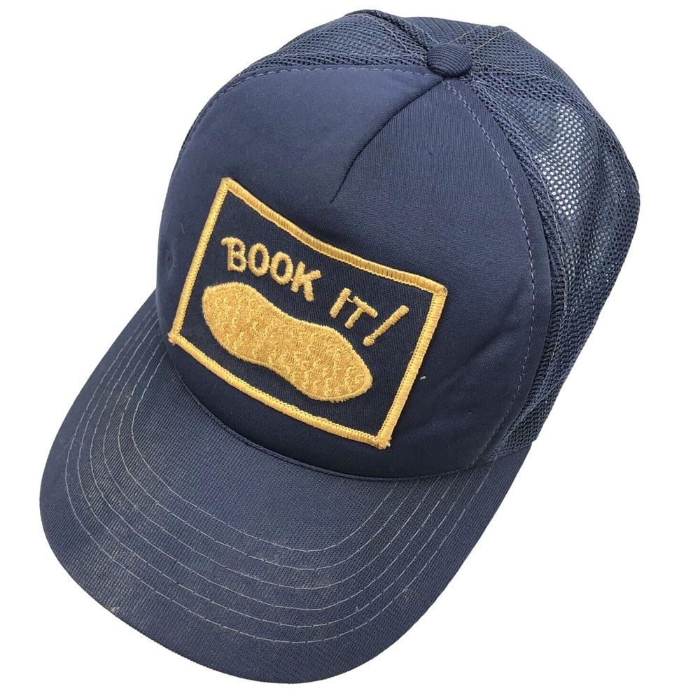 Vintage Trucker Hat Snapback Cap Patch Trucking Book It Peanut Nuts90s Y2K